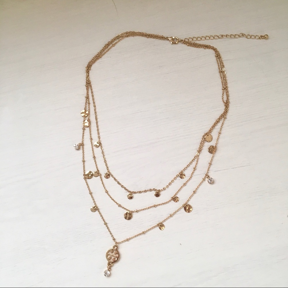 NWOT Tory Burch Gold Multi-strand Necklace - Picture 4 of 5